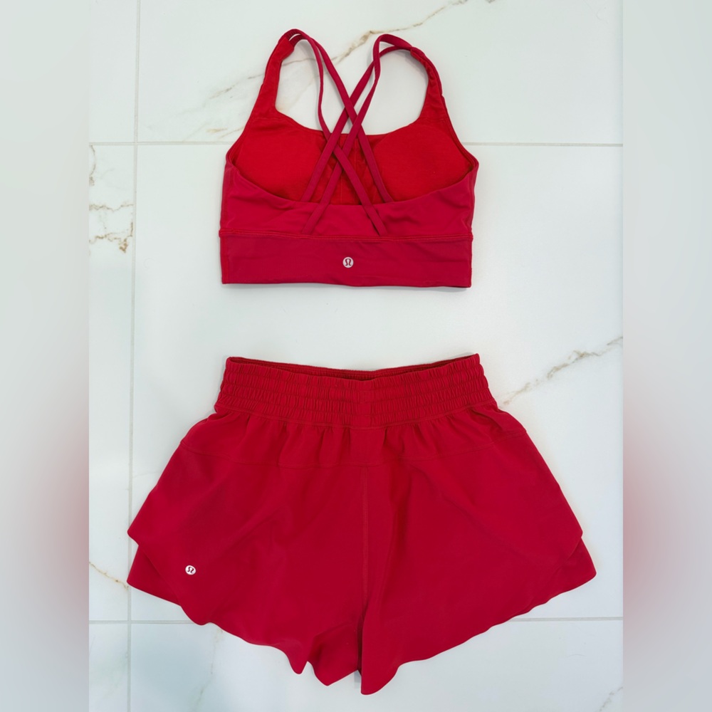 lululemon athletica Pink Dragonfruit Sports Bra and Shorts Set